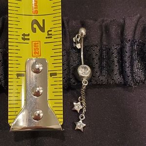 Belly/Naval Ring w Dangling Stars 14 ga.